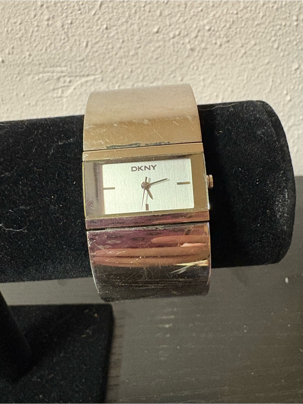 DKNY T10603 Stainless Steel Rectangular Cuff Bracelet Watch Untested